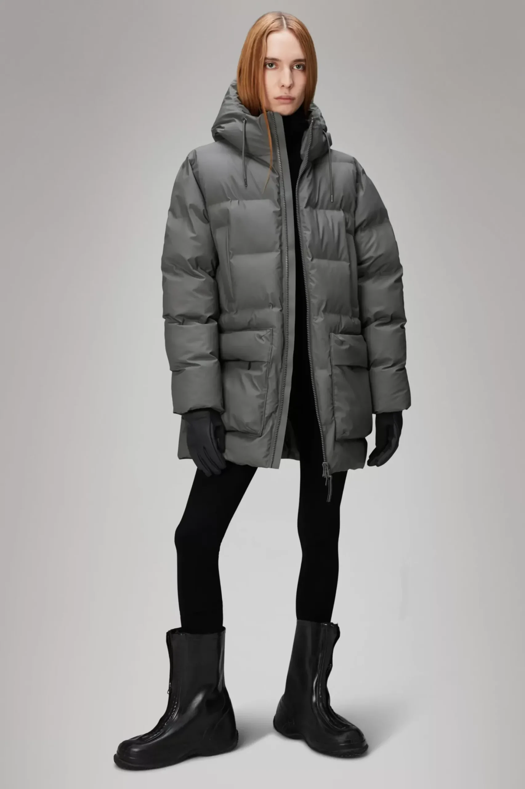 Rains Puffers|Vinterjakker<Alta Longer Puffer Jacket Grey