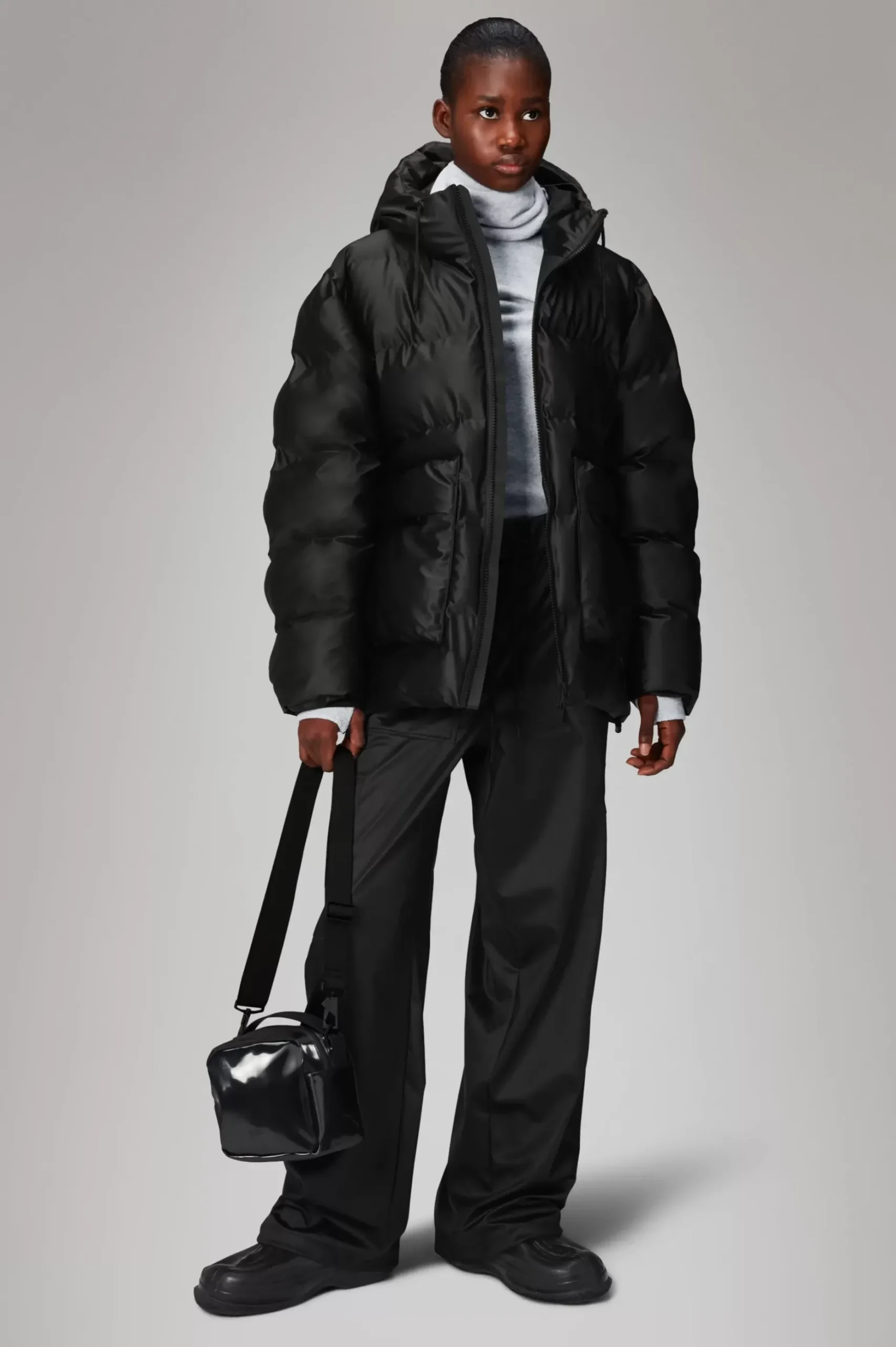 Rains Puffers|Vinterjakker<Alta Longer Puffer Jacket BlackGrain
