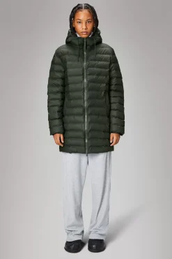 Rains Puffers|Parkajakker<Alta Longer Puffer Jacket Green